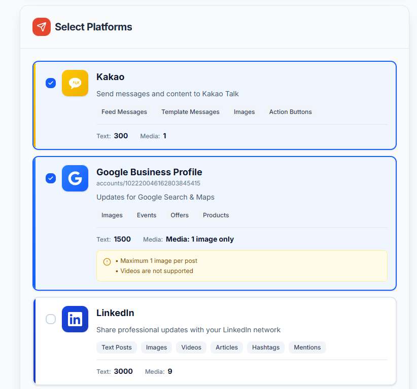 Step 3: Choose Platforms