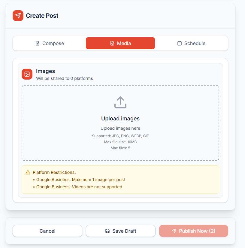 Step 5: Upload Media (Optional)
